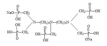 雙1，6-亞己基三胺五甲叉膦酸鈉（BHMTPh·PN）結構式